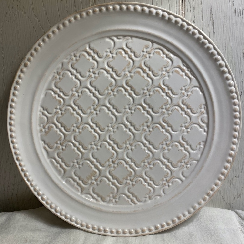 NIB Partylite Villa Bianca Pillar Garden Tray